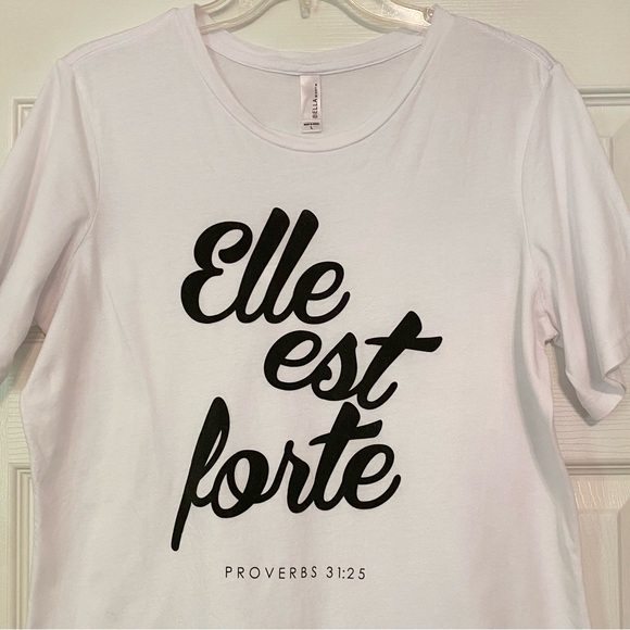 LIKE NEW WORN ONCE Elle Est Forte Proverbs 31 Shirt L - Picture 4 of 10